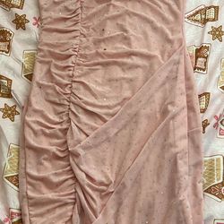 Long Pink Dress With Gems 