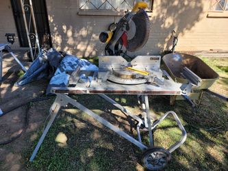 Dewalt 12" Belt Driven, Double Bevel Miter Saw With Laser Add-on And Ridgid Stand