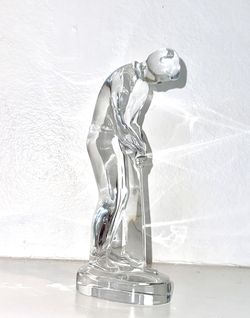 Baccarat Crystal Golfer Putting Figurine