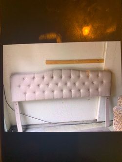 King Tufted Upholstered Headboard Light Purple