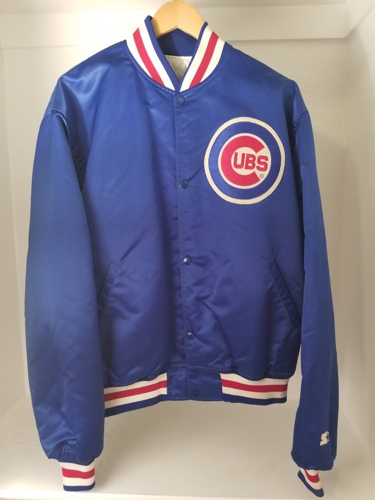 VINTAGE STARTER CHICAGO CUBS BOMBER JACKET, XL