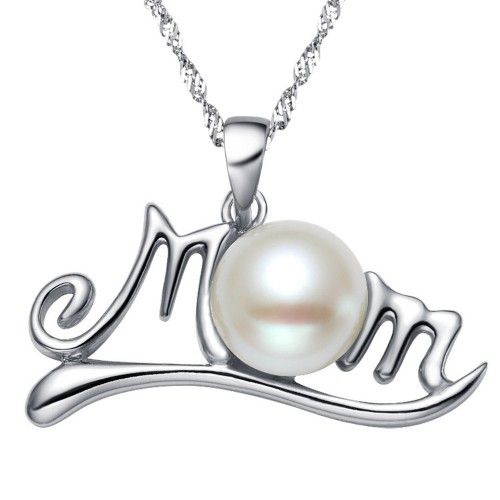 "Beautiful Letter Dainty Pearl Charm Pearl Mom Necklace for Women, EVGG1012
 
