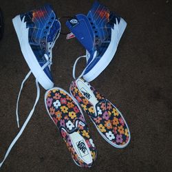 Two Pairs Of Vans Brand New . Blue Ones Are Size 12 And The Other Ones Size 9. Both For 70 