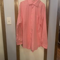 Peter Millar XL Pink Long Sleeve Dress Shirt 
