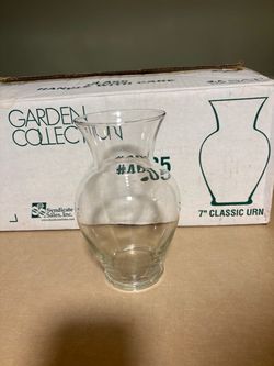 Set of 10 Clear Glass 7” Classic Urn Vases – Wedding / Floral Centerpieces
