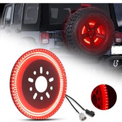 SUPAREE 3-Side Spare Tire Brake Light, 400PCs LED Wheel Light, Plug-N-Play 3rd Third Brake Light Compatible with Jeep Wrangler 2007-2018 JK JKU YJ TJ,