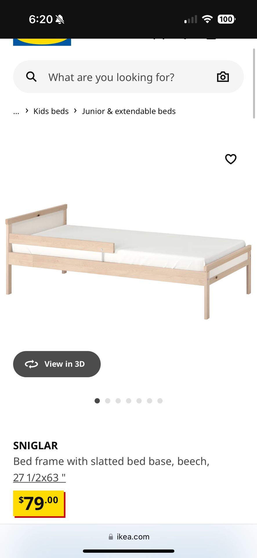 IKEA Sniglar Bed Frame Mattress