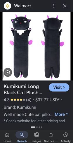 Long cat plush pillow