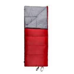 Saco de dormir rectangular para clima cálido de 50 grados, rojo, 33 x 75 pulgadas