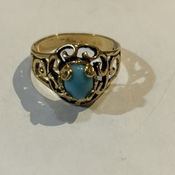 14k Gold Turquoise Women’s Ring
