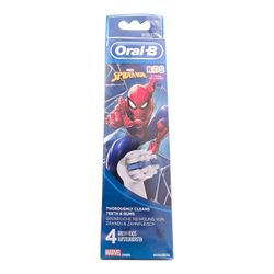 Oral B Kids Spiderman Toothbrush Head Replacement Pack of 4 Extra Soft