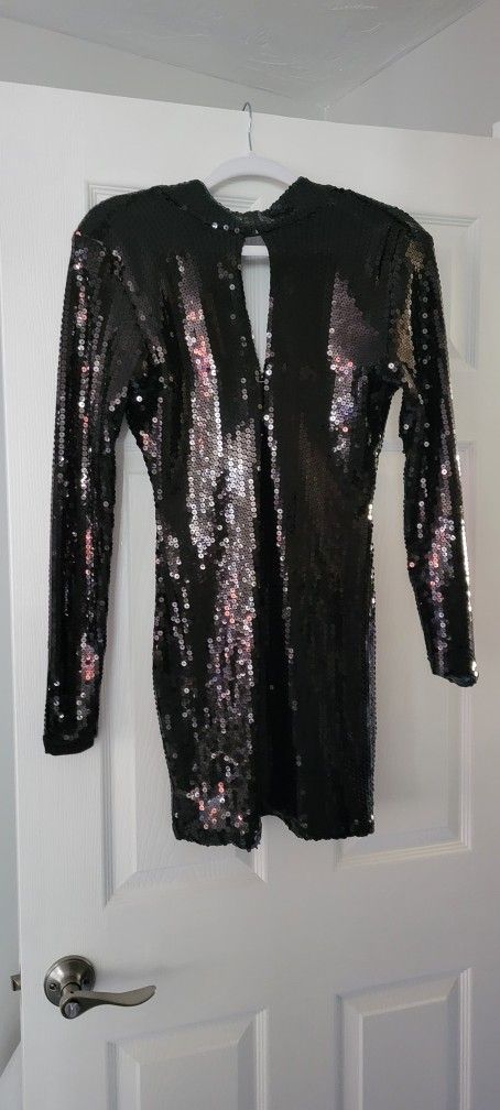 Black Sequins Dress