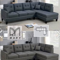 BRAND NEW 2PC SECTIONAL SOFA SET WITH ACCENT PILLOW INCLUDED $329