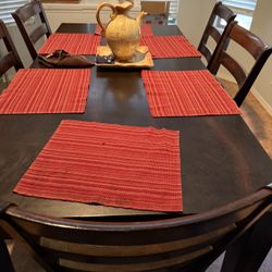 D6 Chair rectangle Table And Buffet With Wine Rack