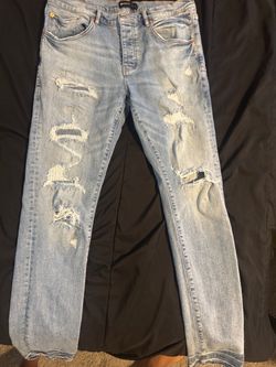 Purple Brand Distressed Light Wash Jeans