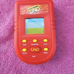 Electronic UNO Handheld Game Vintage Video Game Console Mattel 2001 - Red