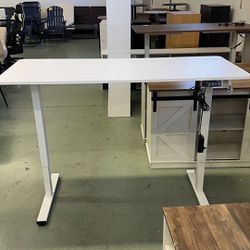 Electric Standing Desk, 55 x 24 Inches Height Adjustable Sit Stand Desk, Ergonomic Home Office Computer Workstation, White