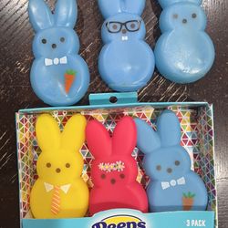 6 Vinyl Dog Pet Toy Bunny Easter Small Size NEW 3 loose 3 in box