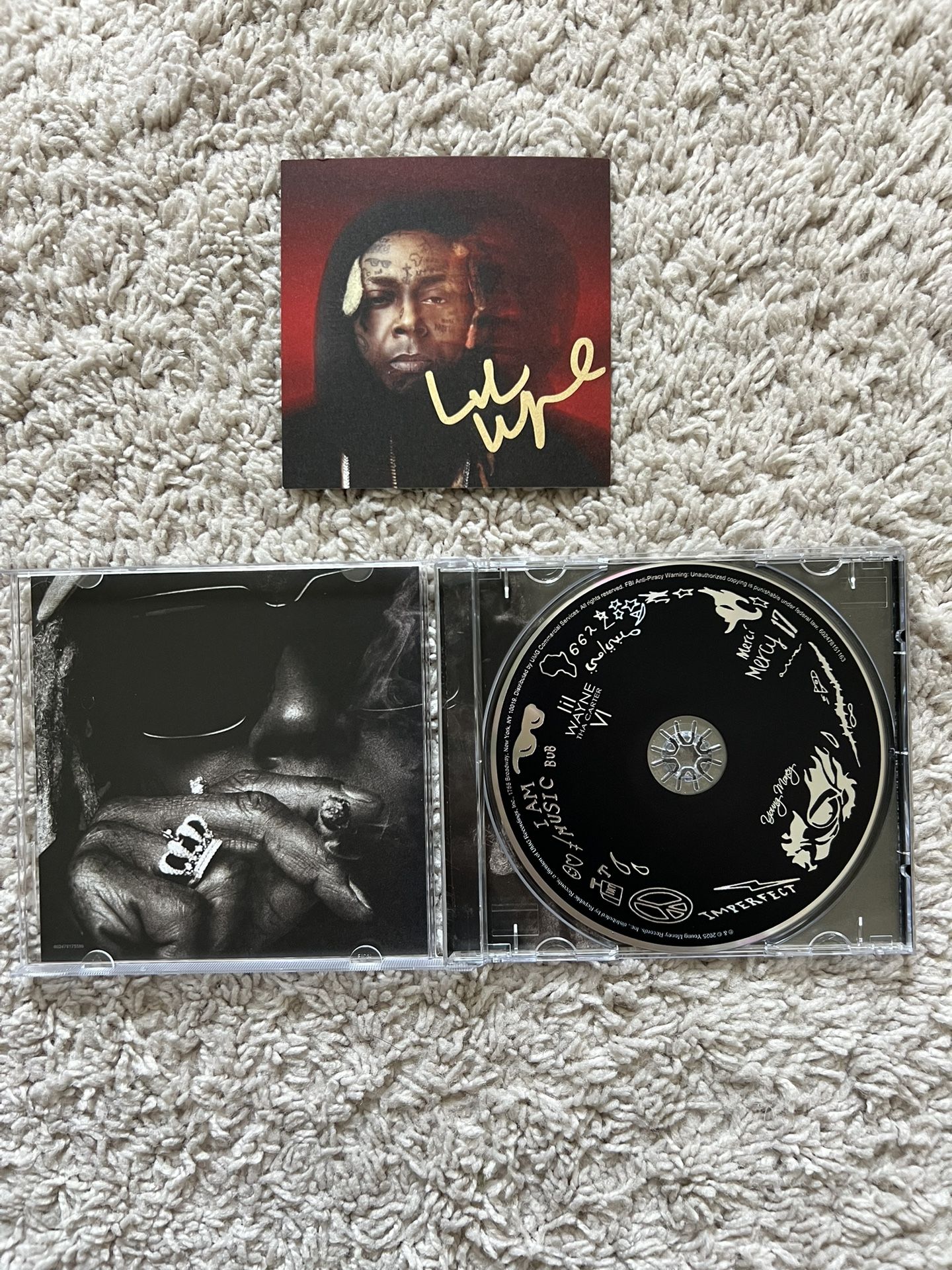 LIL WAYNE Tha Carter VI CD ALBUM WITH Signed AUTOGRAPH Art Card