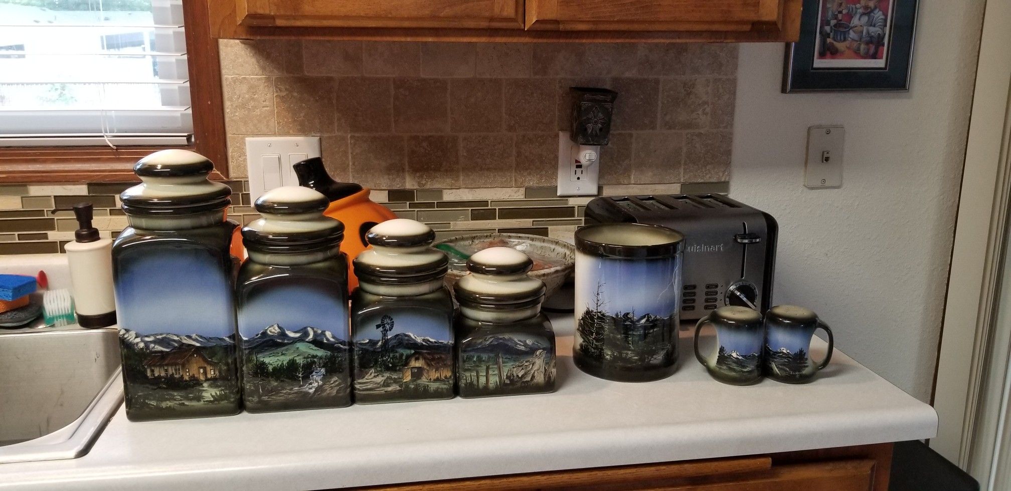 G.L. Hooton Canister Set, Salt Pepper Shakers, Utensil Holder