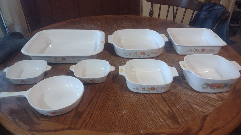 8 Different Pieces Of Corning Ware Wildfire Cookware Individually Priced Or Buy All For $75 Firm