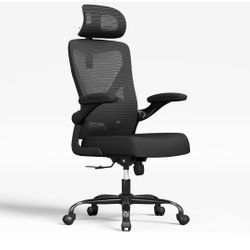  Office Chair - X-Shaped Computer Desk Chair Comfy, Gaming Chair, Office Chair with Lumbar Support, Mesh Office Chairs with Headrests (Black) (V 085)