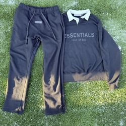 Size M Fear of God Essentials grey sweatshirt and pants set