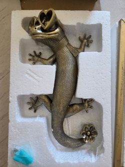 Newinhome Vintage Gold Resin Animal Heads Wall Decor Lizard