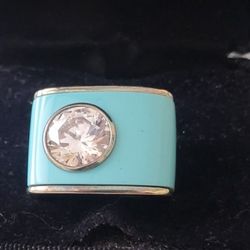 Ring Turquoise and 3ct CZ Stone