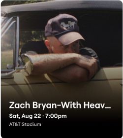 2 Zach Bryan Tickets | Aug 22 | Dallas Tx