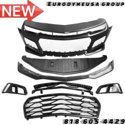Fits 14-15 Chevy Camaro ZL1 Style Front Bumper Cover + DRL Daytime Running Light