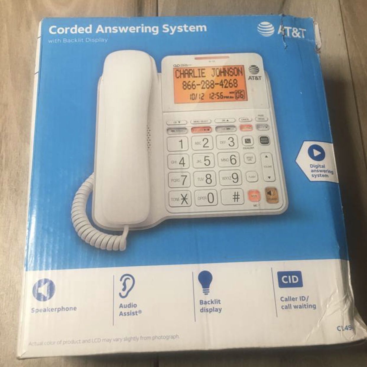 AT&T Corded Standard Phone with Answering System and Backlit