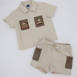 Old Navy Boys Utility Shirt & Shorts Set Khaki (Mixed Sizes)