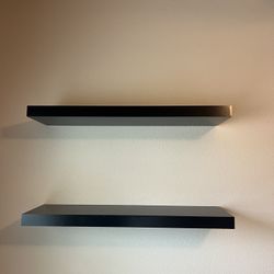 Set of Black Floating Shelves 