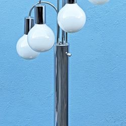 1970's Robert Sonneman style chrome waterfall floor lamp