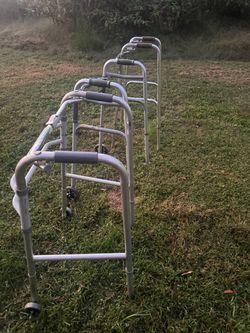 Lot of Aluminum Folding Walkers with Wheels