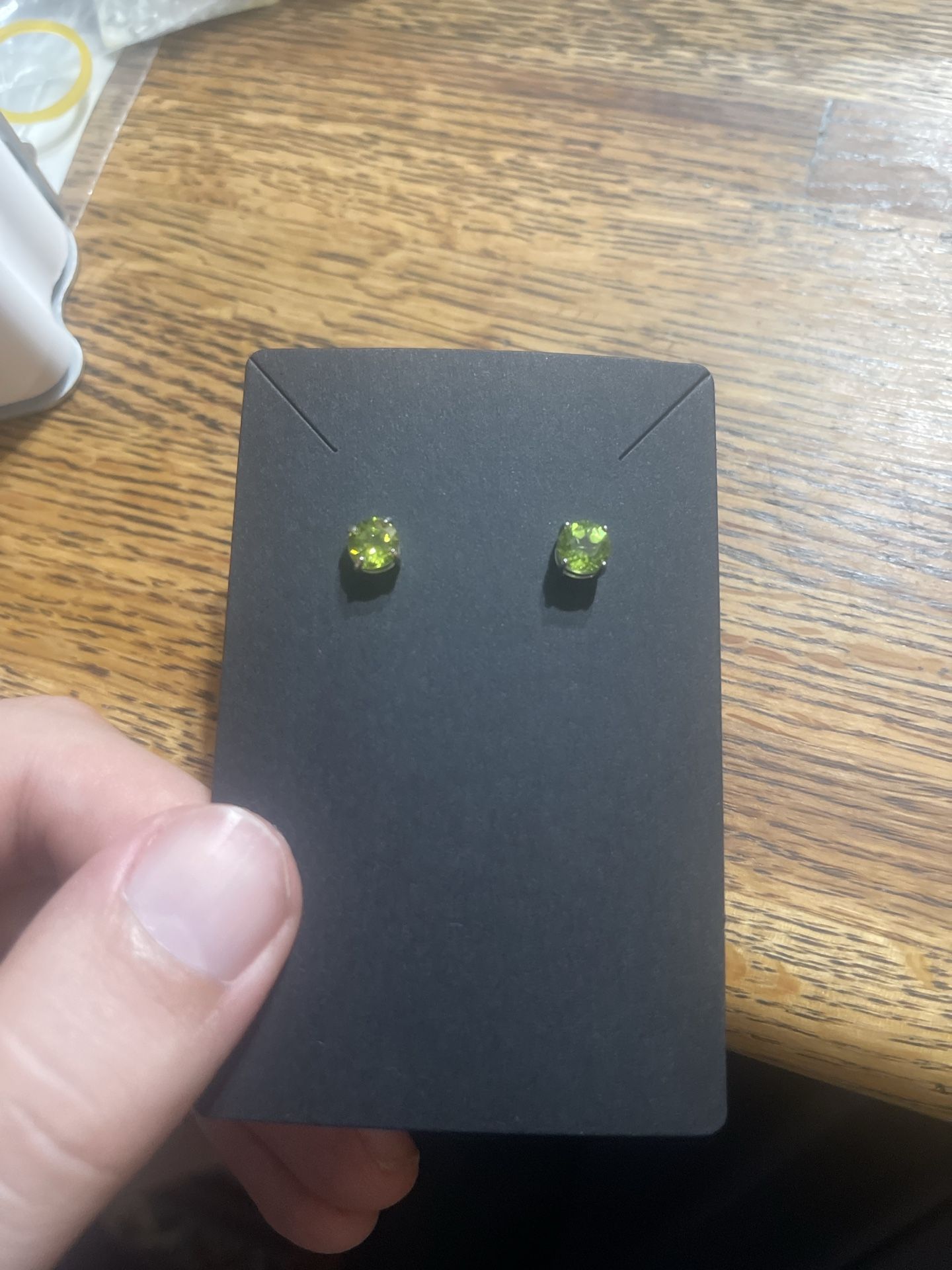 5mm Peridot Gemstone Stud Earrings – Sterling Silver