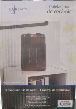 Mainstays Ceramic Heater 3 Heat 1 Fan Setting. New In The Box