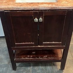Bathroom Vanity With Sink And Faucet. Sold Wood