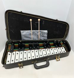 Vintage Rhythm Band Incorporated 25 Metal Bar Glockenspiel / Xylophone Japanese Division With Case
