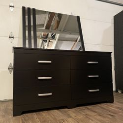 black dresser silver knobs Benjara Yoh 47 Inch Tall 4 Drawer Dresser Chest with Marble Top, Metal Knobs,  Black main image 1