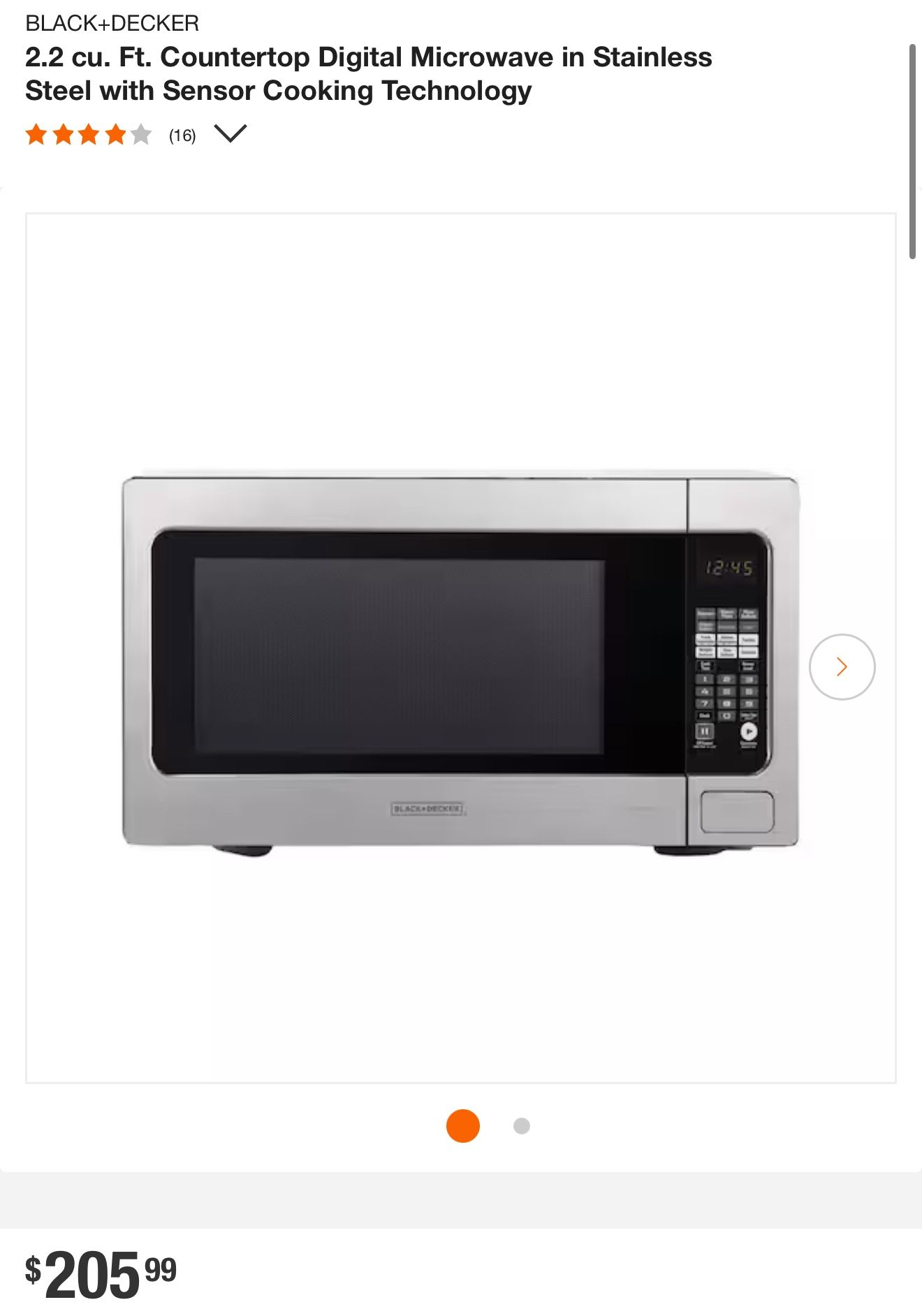 BLACK+DECKER 2.2 cu. ft. Countertop Digital Microwave – Stainless Steel