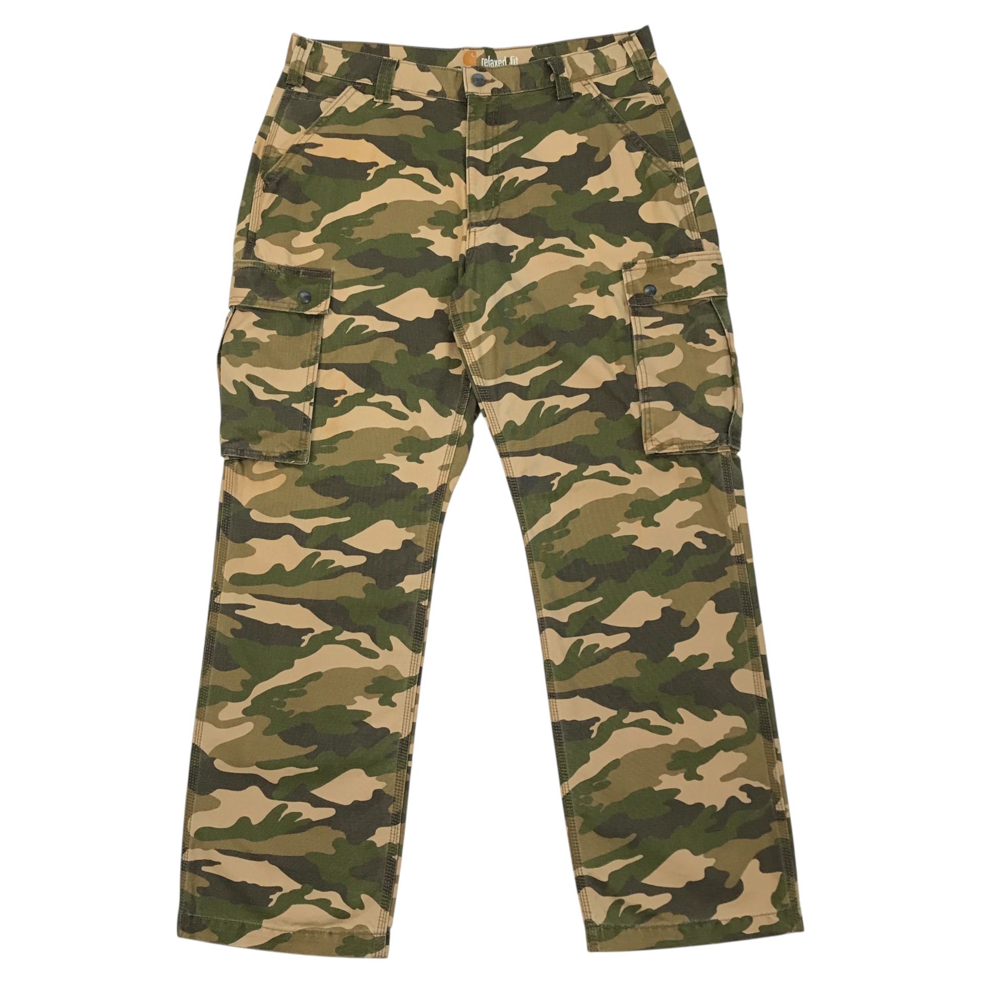 Carhartt Cargo Camo Pants Mens 36 x 32 Relaxed Fit Rugged Carpenter Baggy