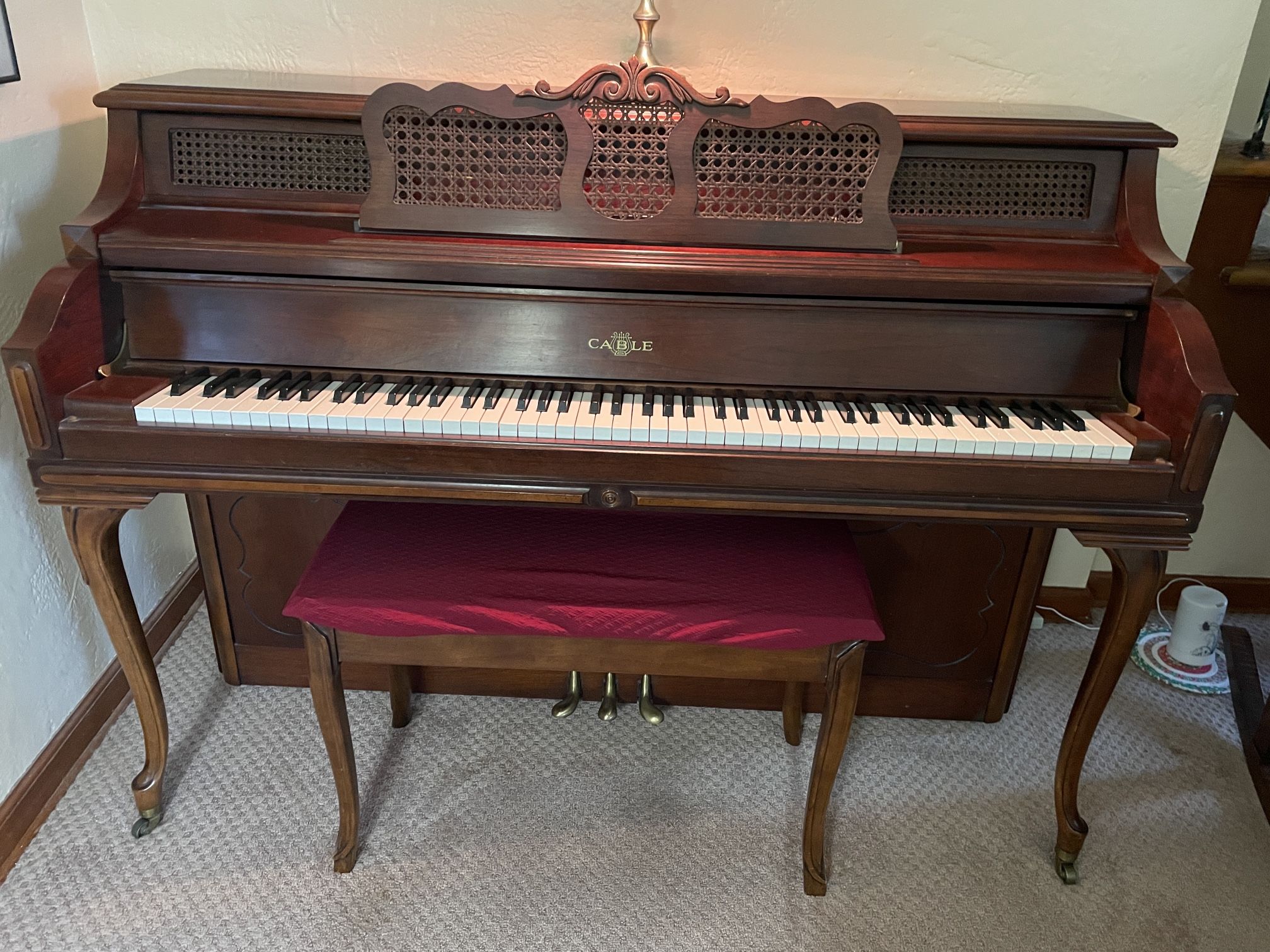 Cable Brand Piano In Excellent Condition