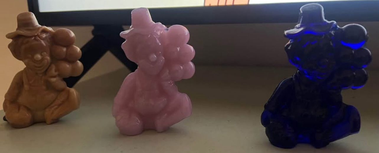 Mosser Glass Antique clowns - Meetup Only 