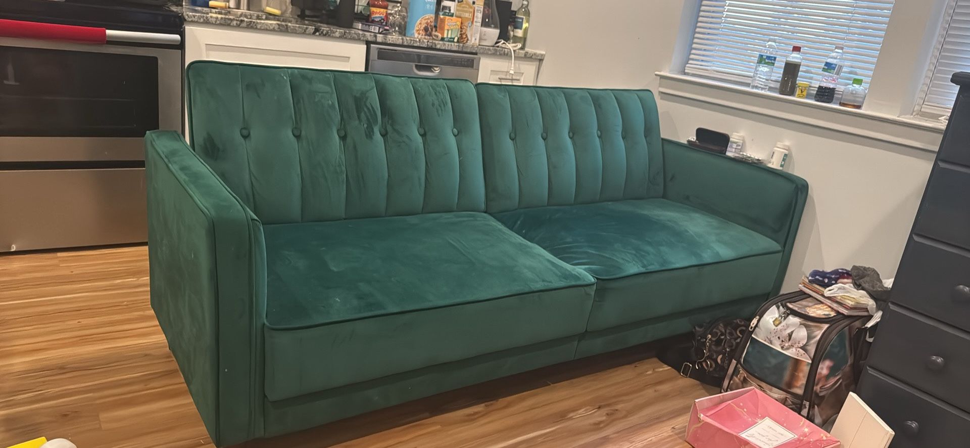Green Velvet Futon
