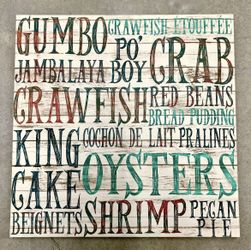Louisiana cuisine artwork! Canvas, $40
