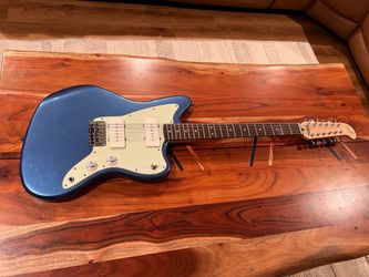 Blue Fender 12-string Squier Jazzmaster