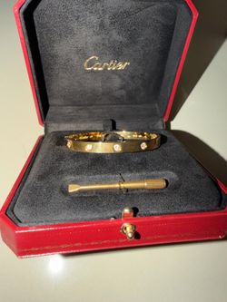 Gold Cartier Bracelet With 10 Diamonds