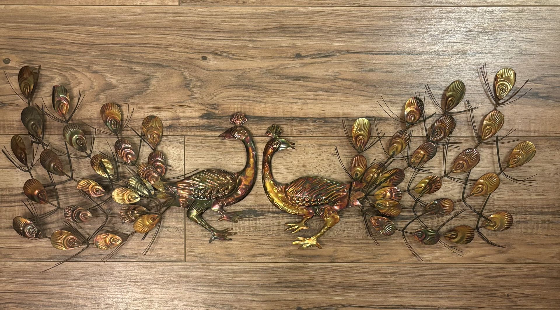 Vintage Peacock Metal Wall Art